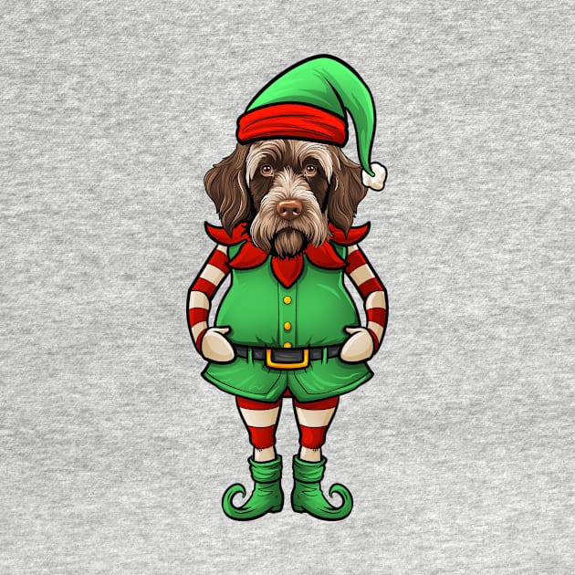 Funny Christmas Elf Wirehaired Pointing Griffon Dog by whyitsme